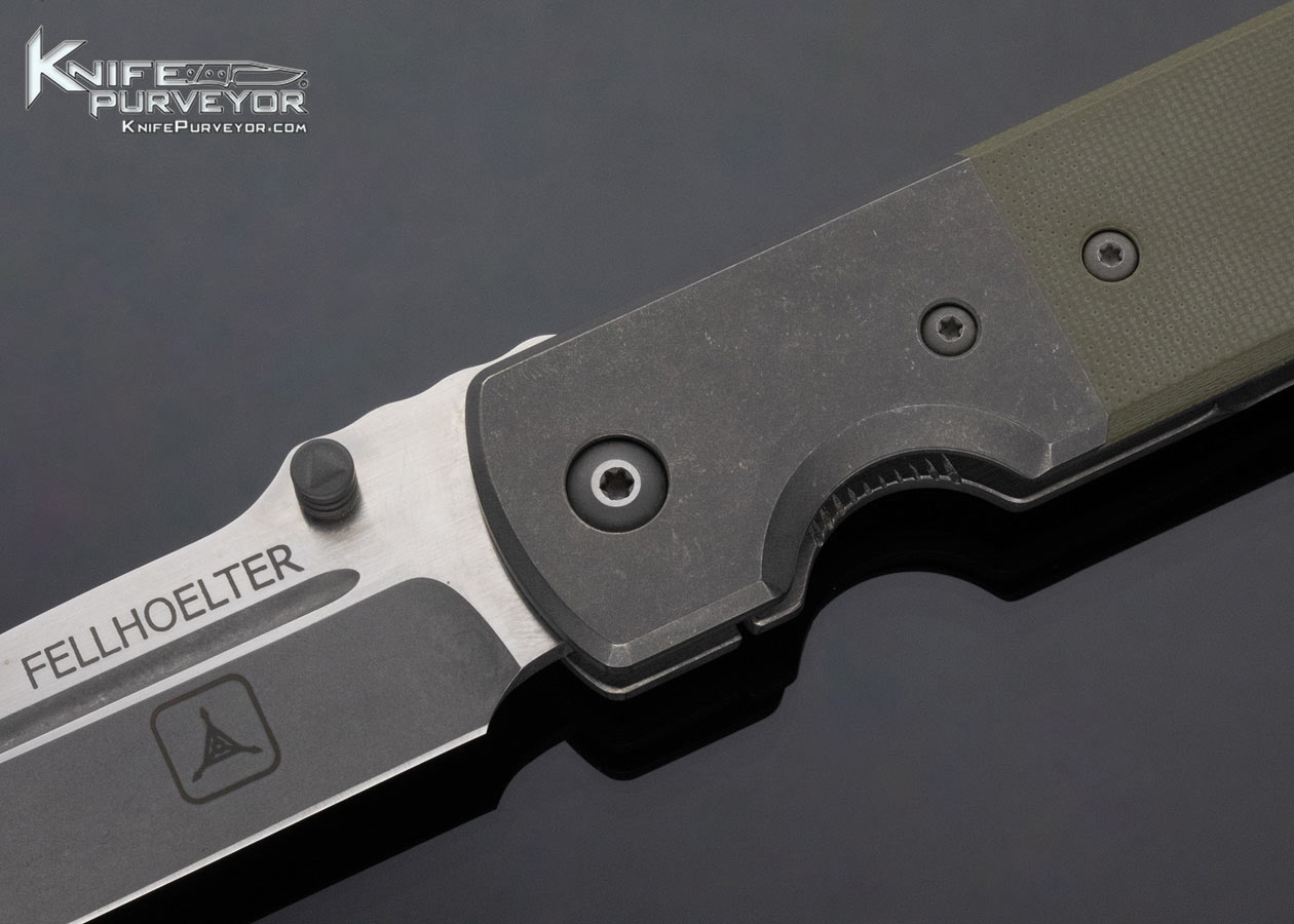 Brian Fellhoelter Custom Knife Green G-10 Dauntless Framelock - Image 2