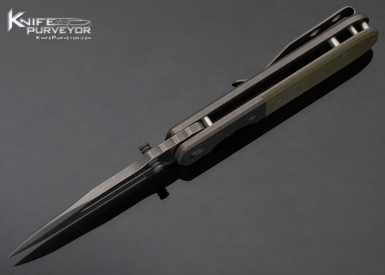 Brian Fellhoelter Custom Knife Green G-10 Dauntless Framelock - Image 6