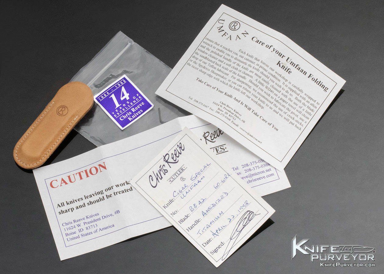Chris Reeve Custom Knife Cigar Aficionado Titanium Ashtray and Umfaan Combo - Image 12