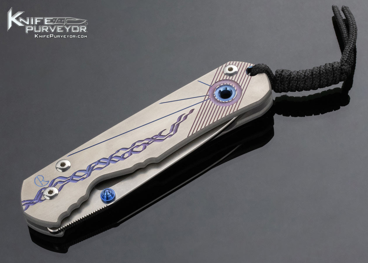 Chris Reeve Custom Knife Circa C99 Large Sebenza with Unique Graphic Titanium Frame Lock - Image 4