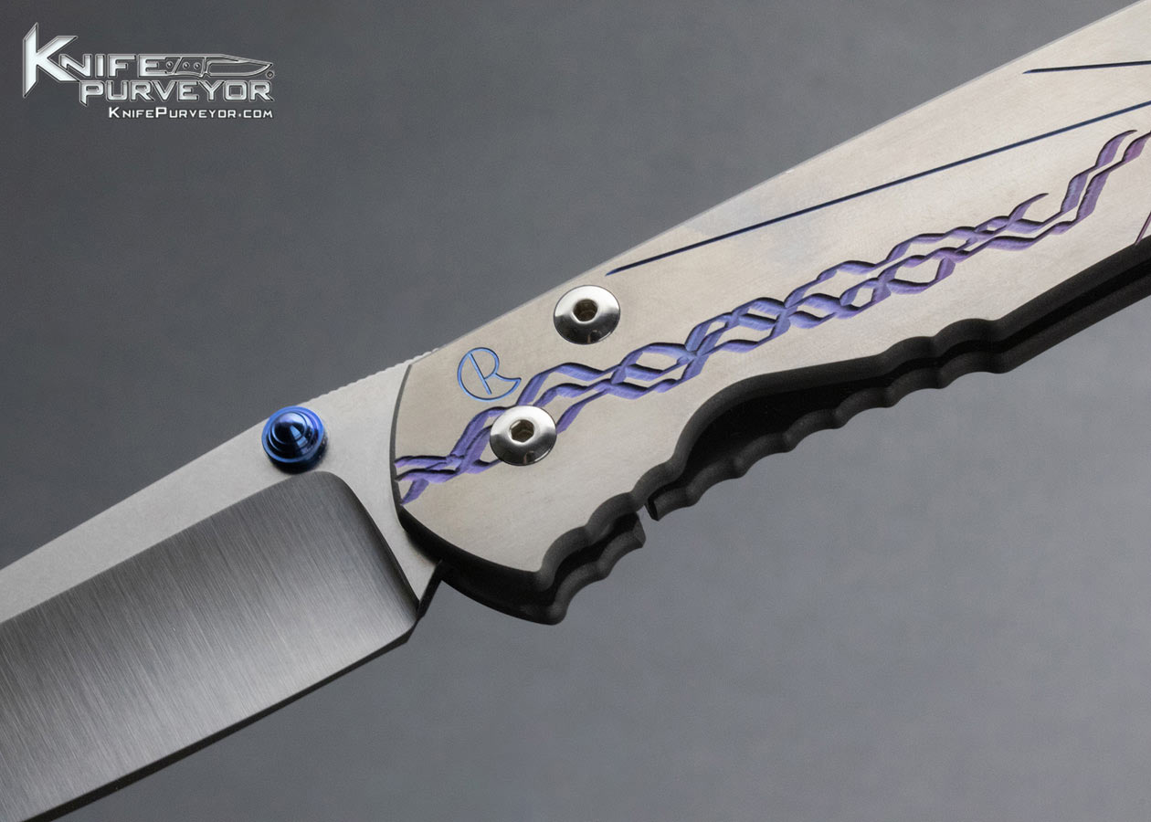 Chris Reeve Custom Knife Circa C99 Large Sebenza with Unique Graphic Titanium Frame Lock - Image 2