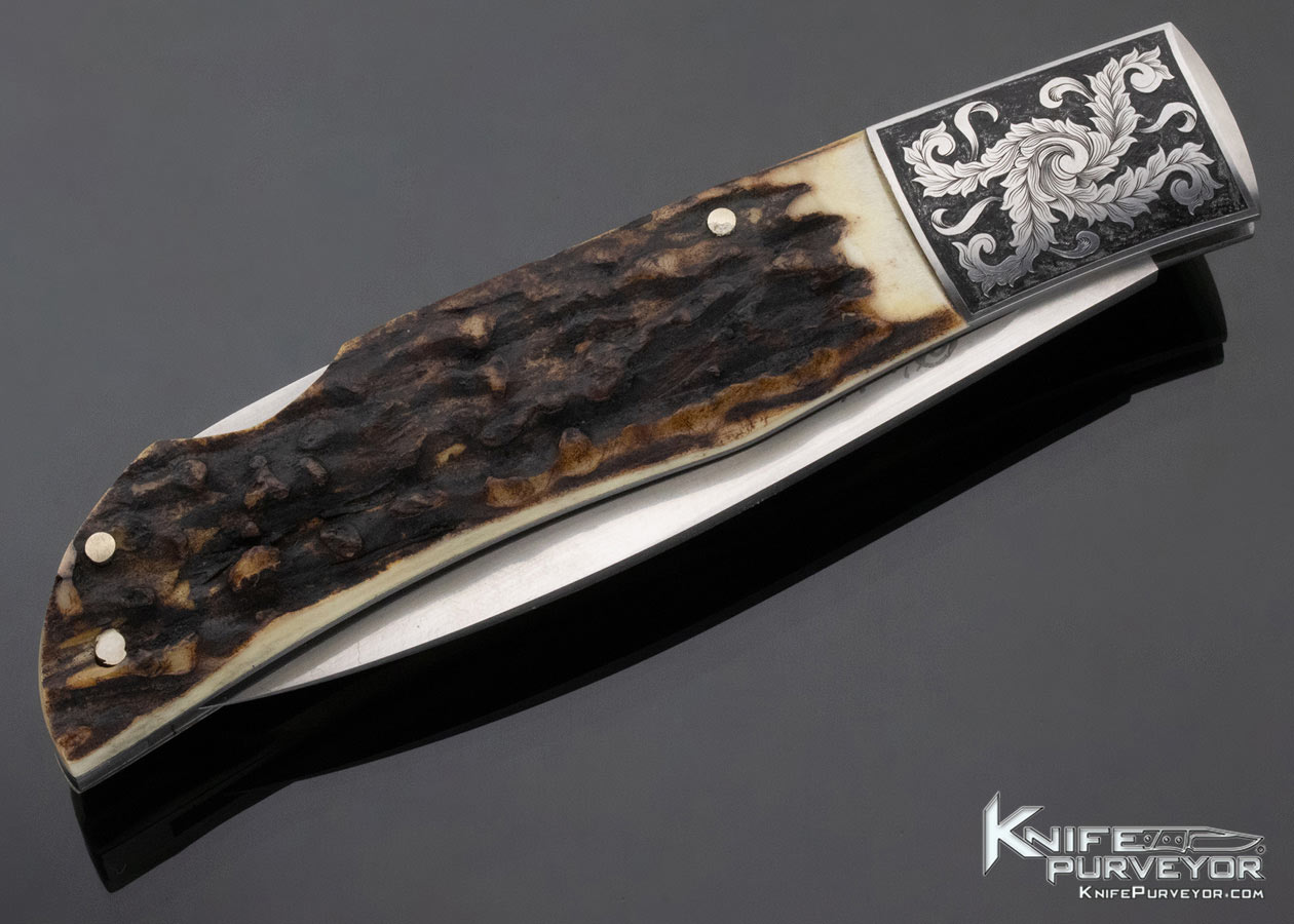D'Alton Holder Custom Knife MPH Engraved Stag Lockback - Image 5