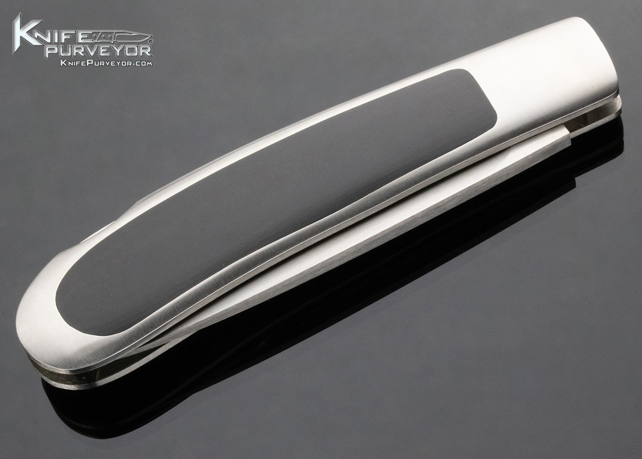 George Herron Custom Knife Black Micarta Interframe Lockback - Image 4
