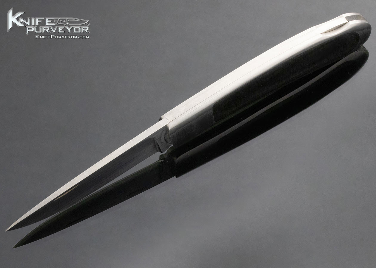 George Herron Custom Knife Black Micarta Interframe Lockback - Image 6