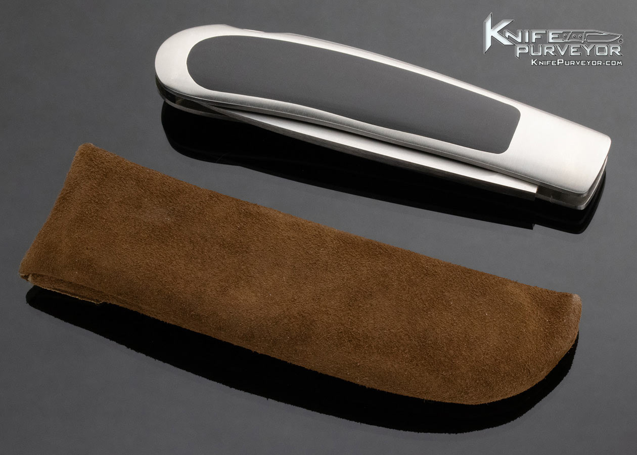 George Herron Custom Knife Black Micarta Interframe Lockback - Image 5