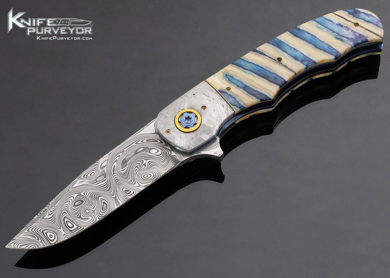 激レア!!!オリジナル Dieter Meier EP Swiss PUNK George Mueller Custom Knife Damascus Meteorite and Mammoth Tooth
