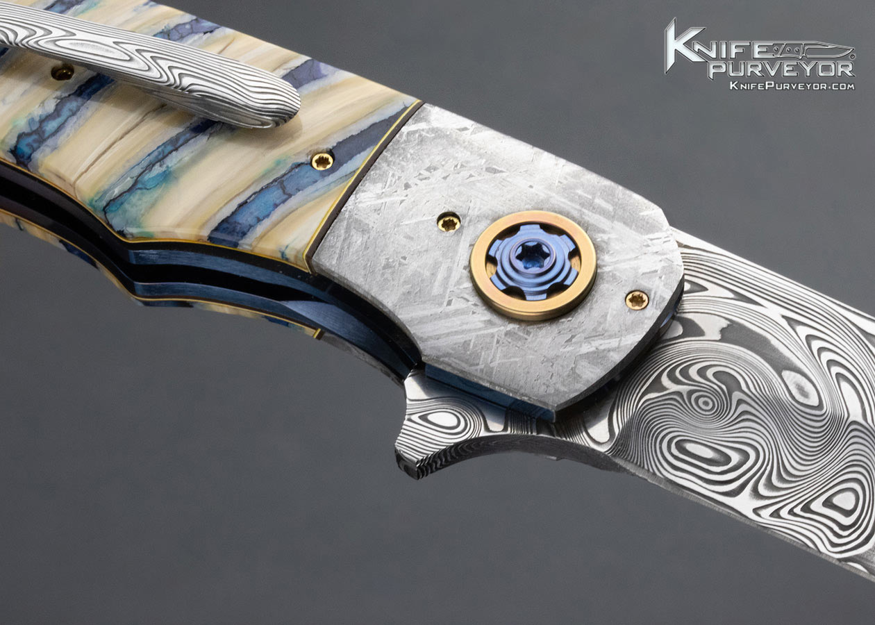 George Mueller Custom Knife Damascus Meteorite and Mammoth Tooth