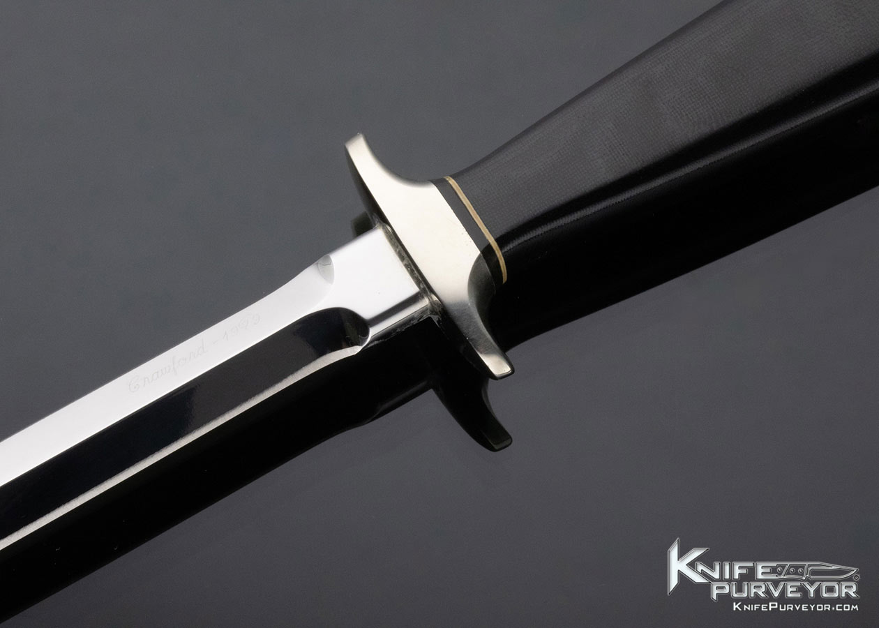 Pat Crawford Custom Knife Micarta and Nickel Silver Boot Knife 1979 #59 - Image 2