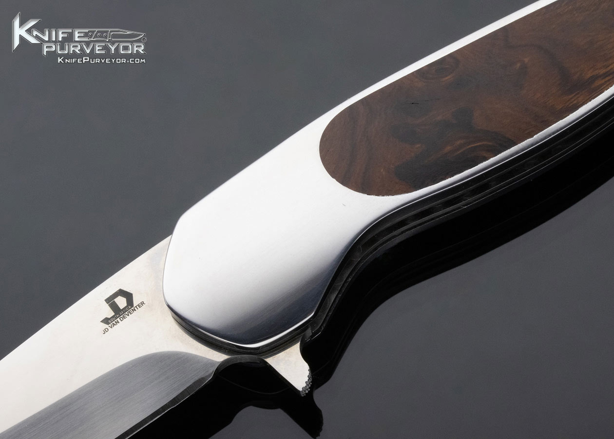 JD Van Deventer Custom Knife Wood Interframe Linerlock Flipper - Image 2