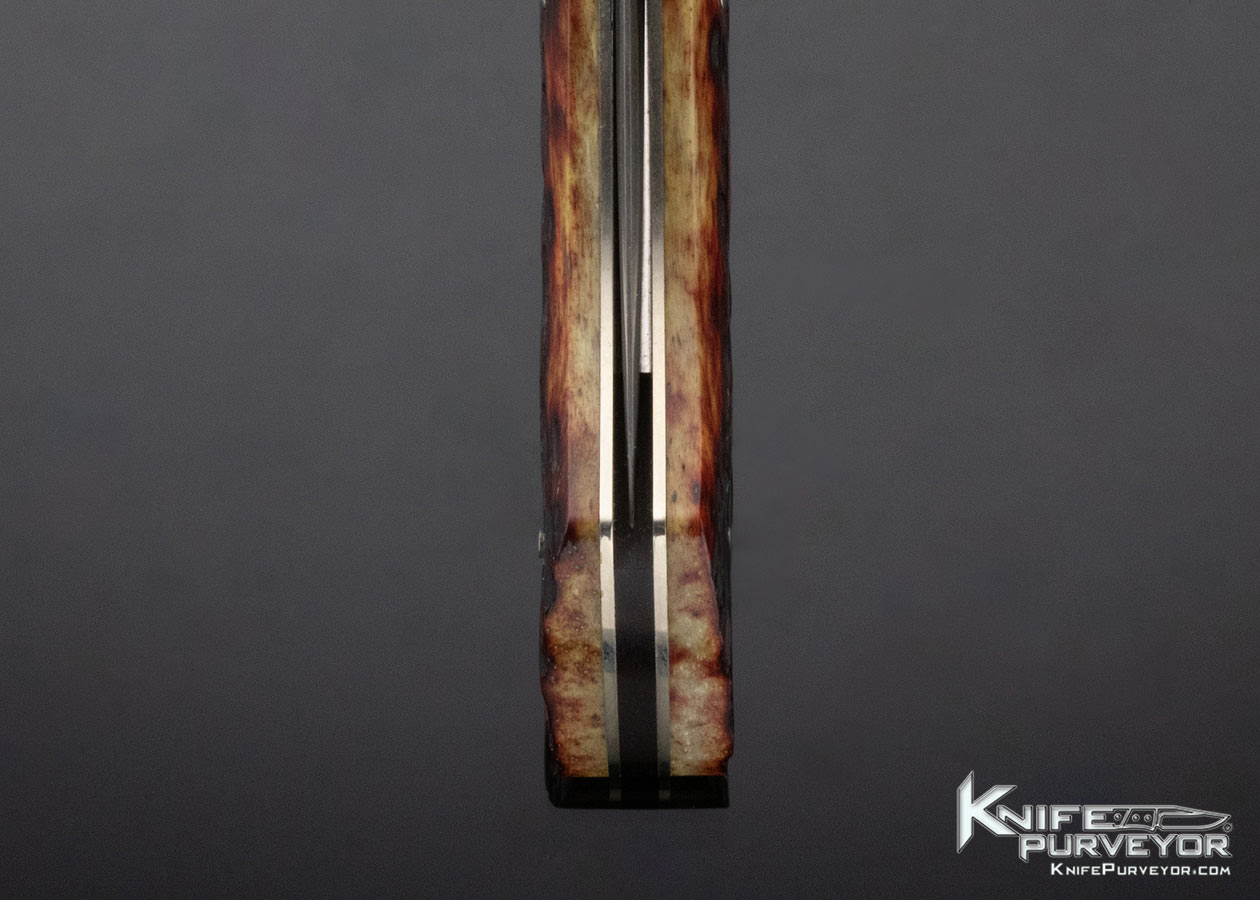 Jess Horn Custom Knife Jigged Bone and Nickle Silver Fighter Lockback #013 - Image 7