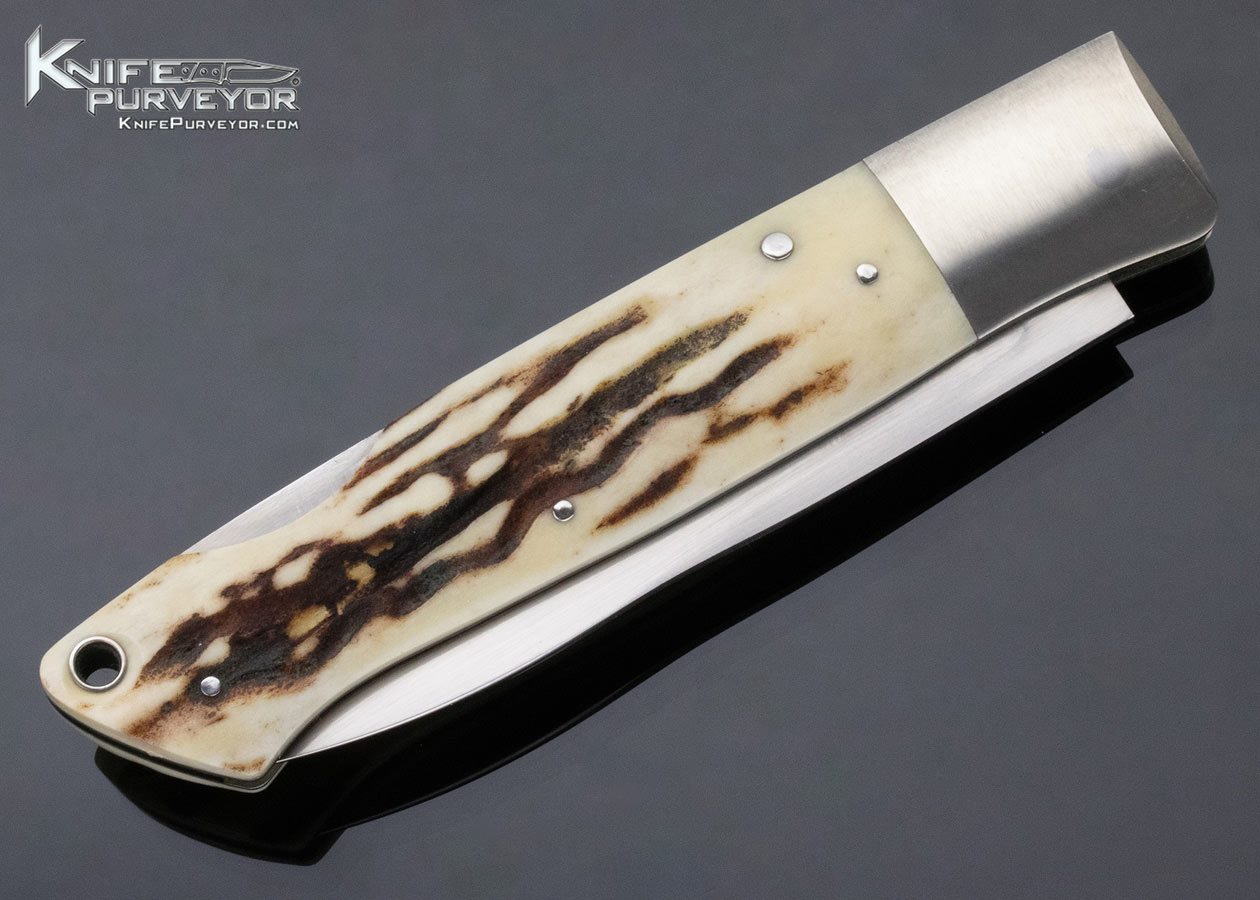 Jess Horn Custom Knife Stag and Nickle Silver Lockback #002 - Image 5