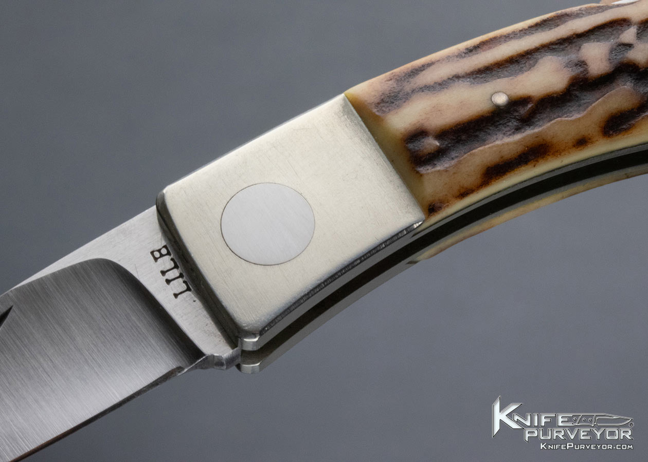 Jimmy Lile Custom Knife Nickel Silver and Sambar Stag Lockback - Image 2
