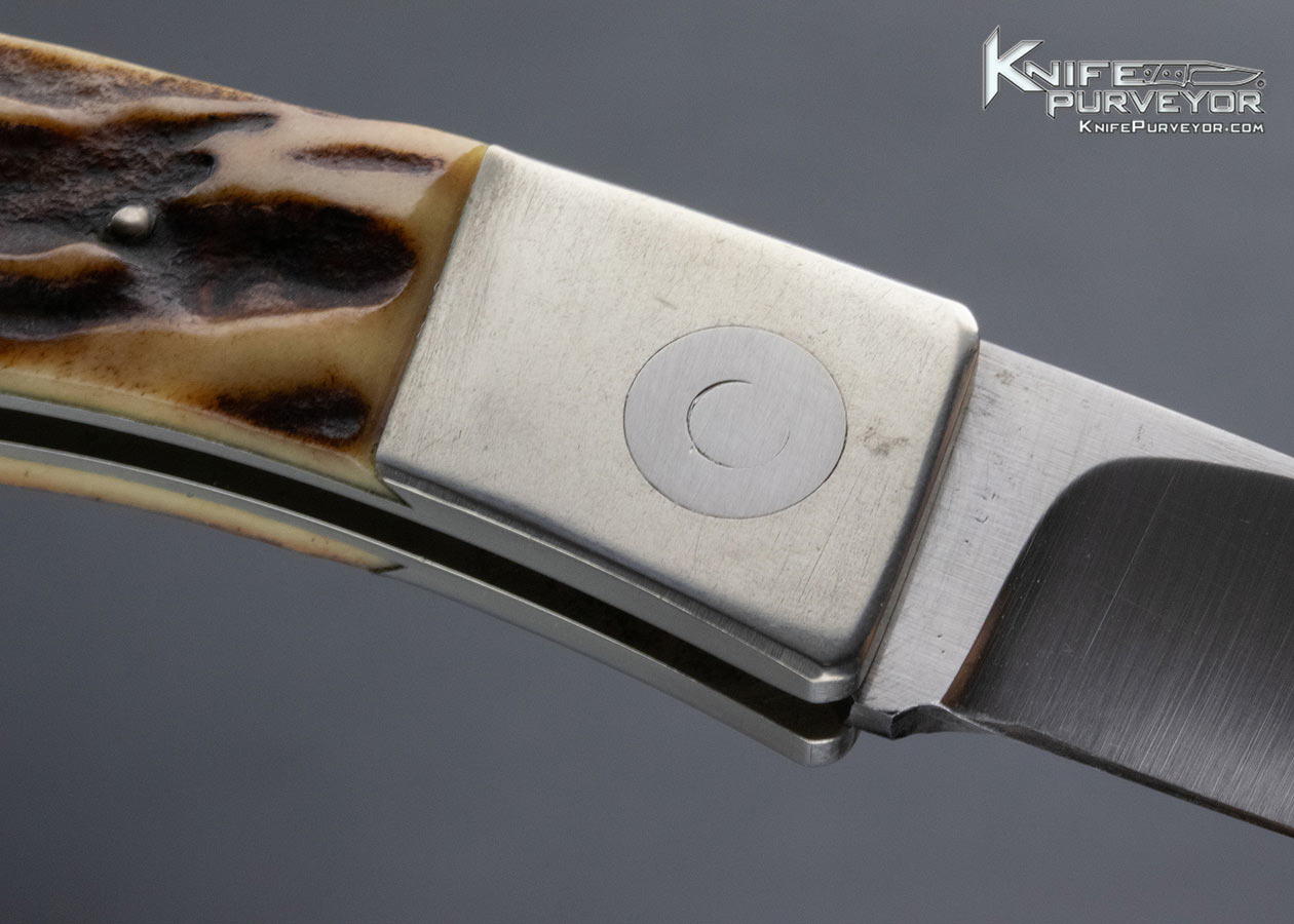 Jimmy Lile Custom Knife Nickel Silver and Sambar Stag Lockback - Image 4