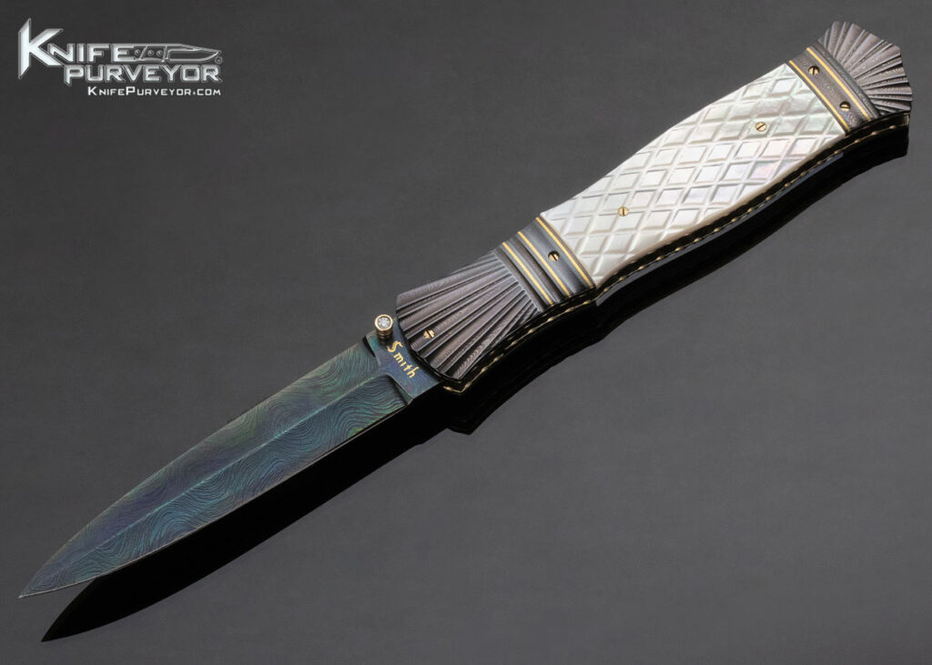 Shell Dagger John W. Smith Custom Knife Checkered Mother of Pearl Shell and Fluted ...