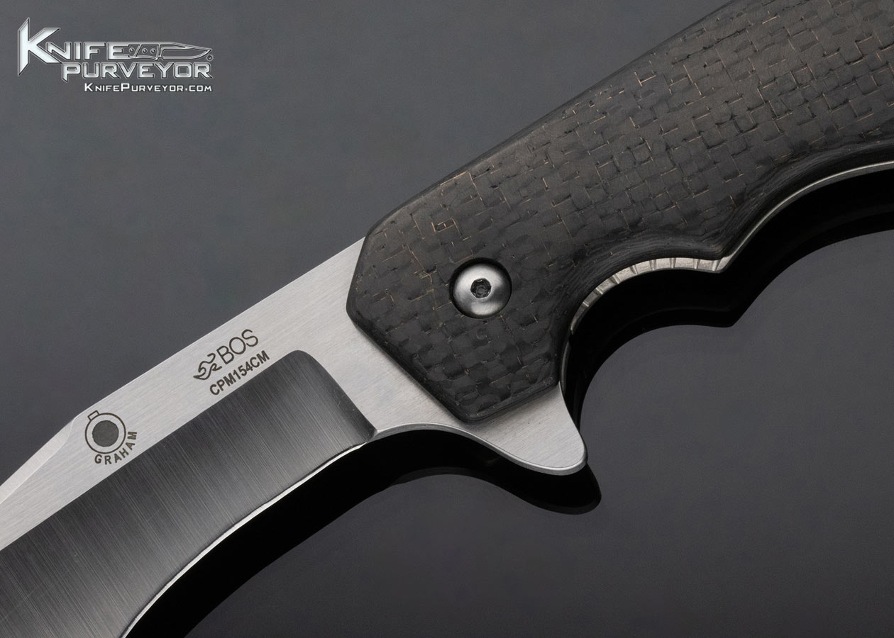 Jon Graham Custom Knife Lightning Strike Carbon Fiber and Machined Titanium Framelock - Image 2