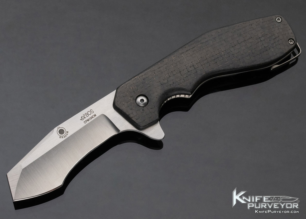 Jon Graham Custom Knife Carbon Fiber and Machined Titanium Framelock 12562