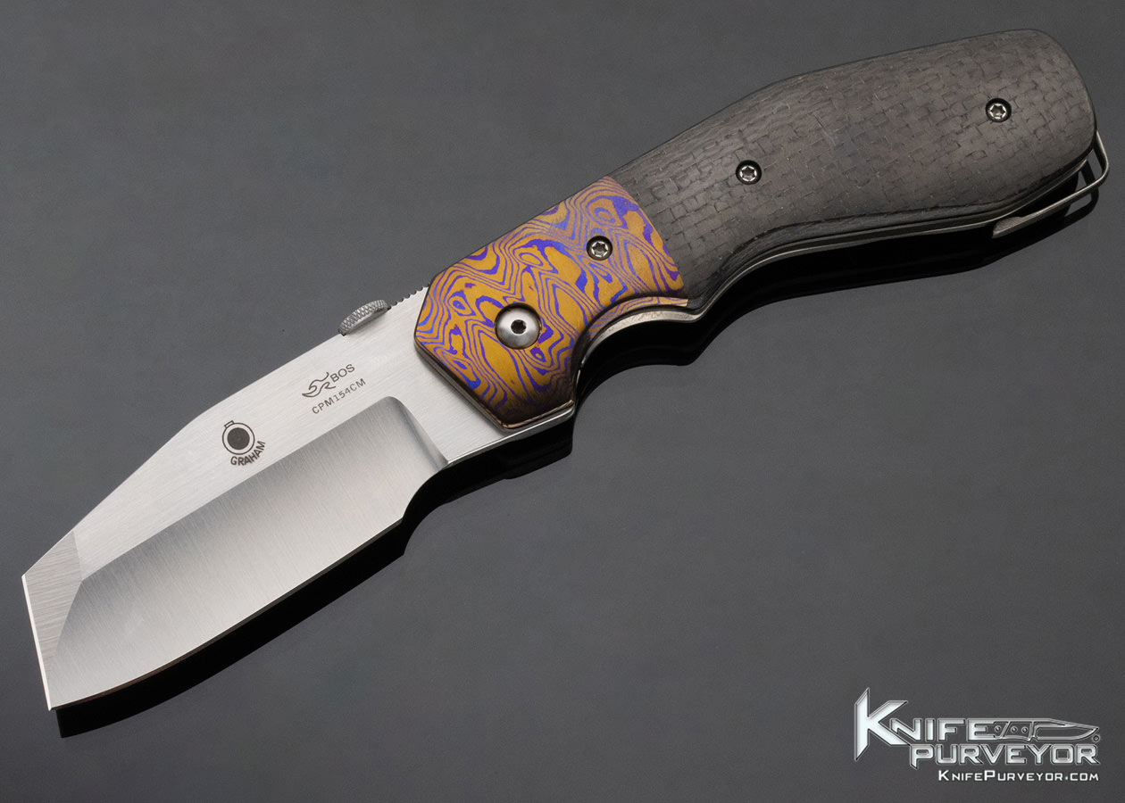 Jon Graham Custom Knife Lightning Strike Carbon Fiber and Timascus Framelock 12561
