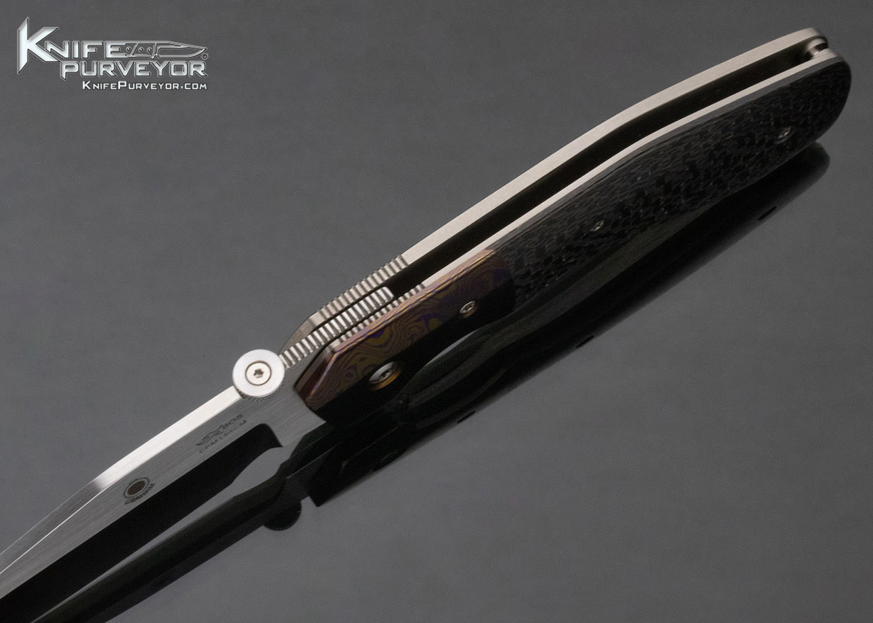 Jon Graham Custom Knife Lightning Strike Carbon Fiber and Timascus Framelock - Image 6