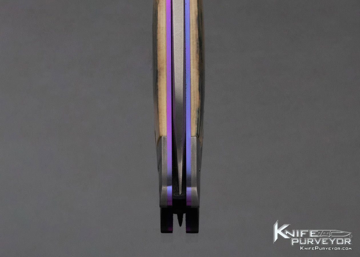 Michael Walker Custom Knife Damasteel Damascus with 24Kt Gold Inlays and Mammoth California Opening Trapdoor Lock Folder - Image 8