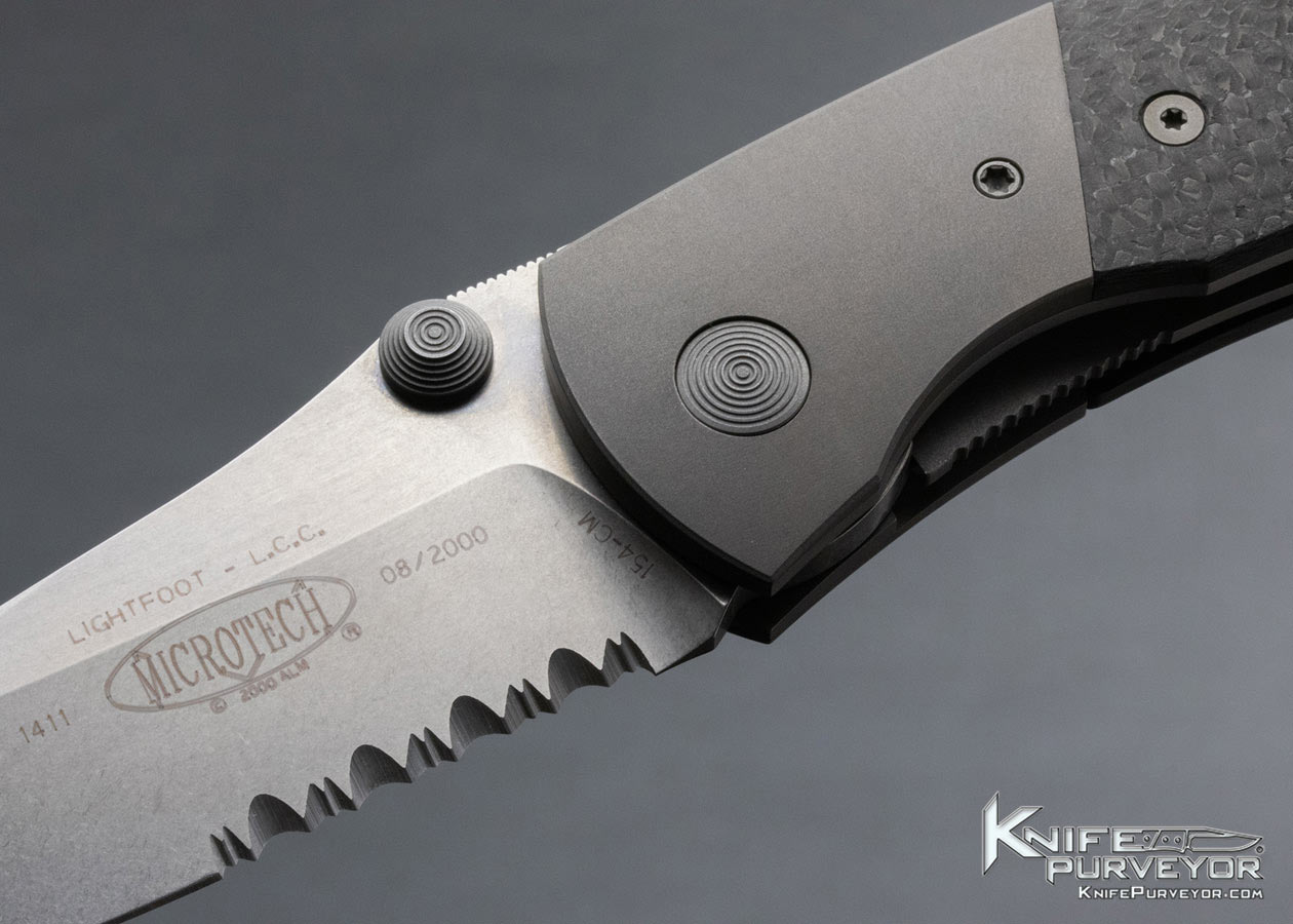 Microtech Custom Knife Carbon Fiber Model LCC-MA Lightfoot 154 CM - Image 2