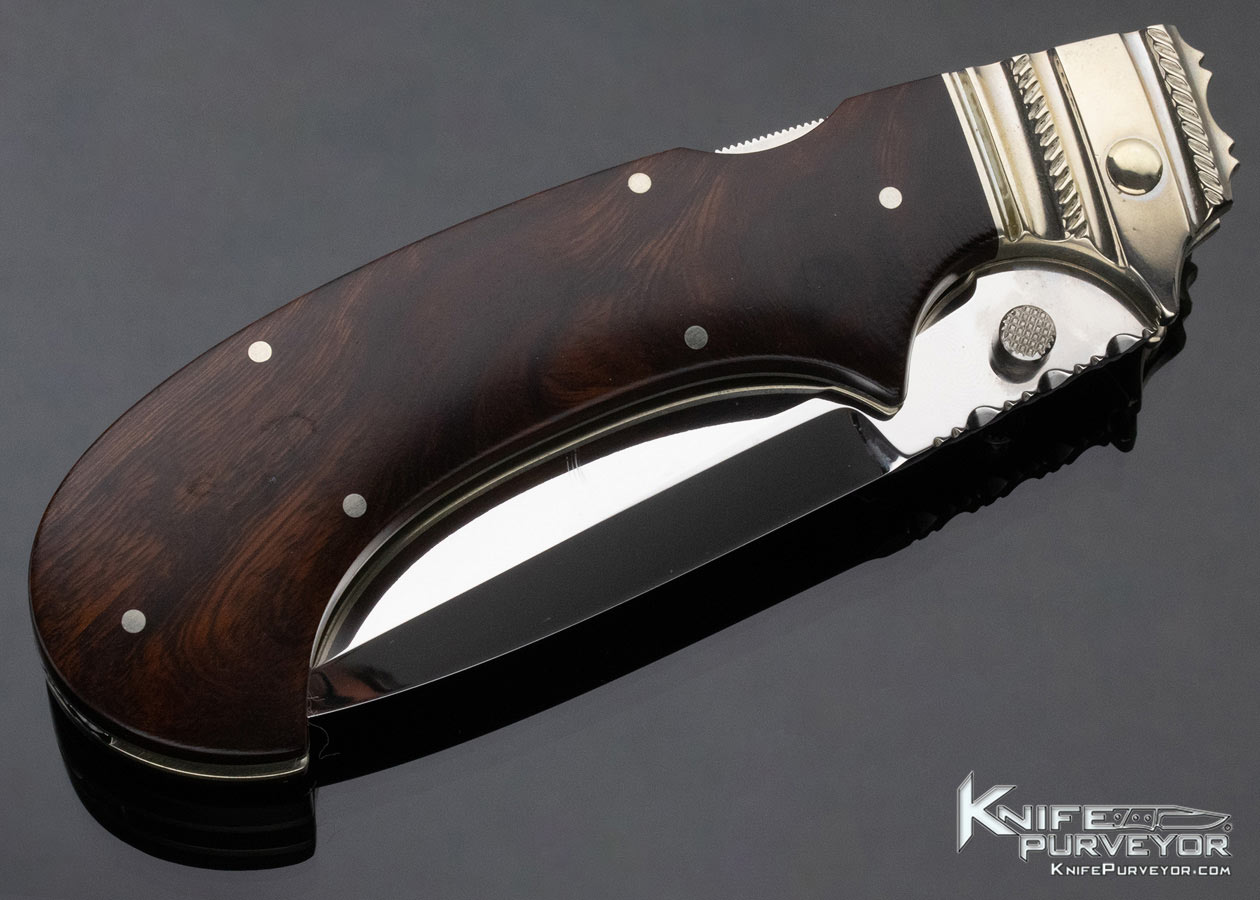 Phil Boguszewski Custom Knife Dessert Ironwood Front Lock Folder - Image 5