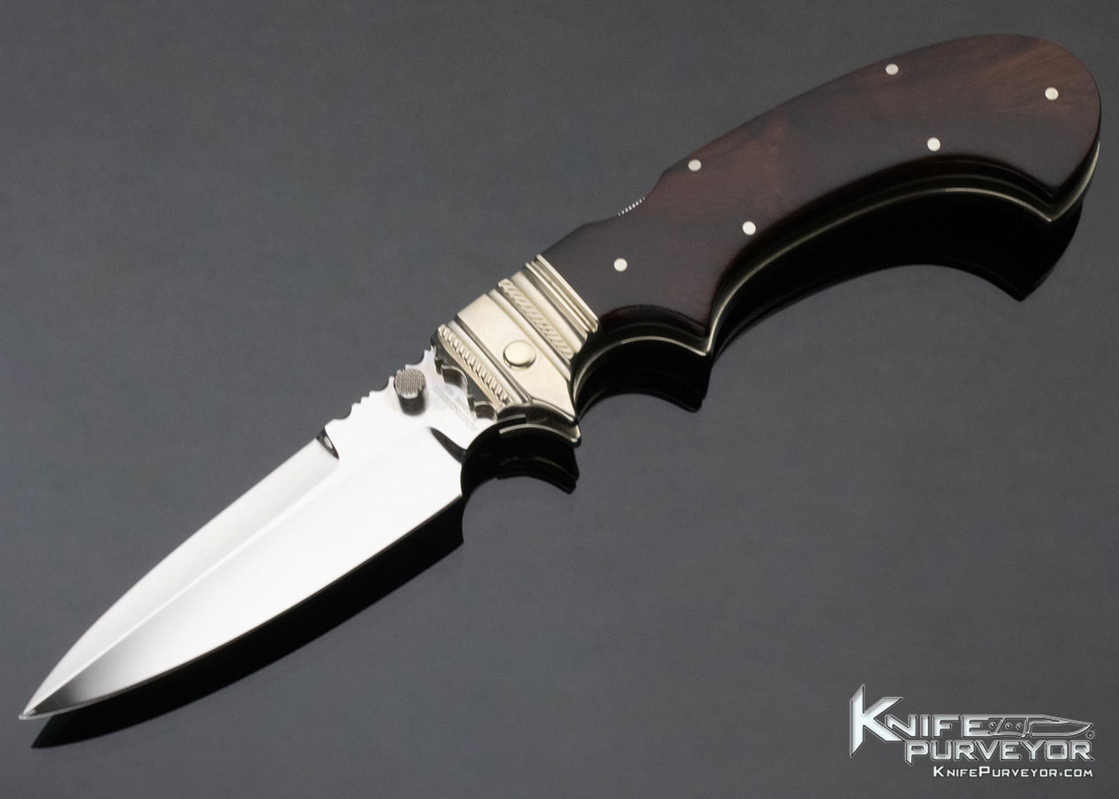 Phil Bogusczewski Custom Knife Dessert Ironwood Front Lock Folder 12091