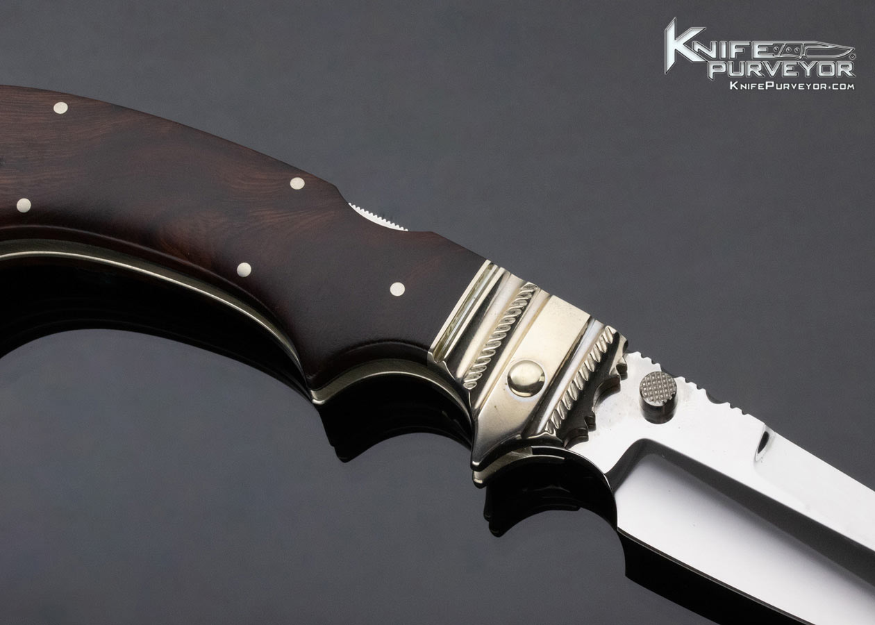 Phil Boguszewski Custom Knife Dessert Ironwood Front Lock Folder - Image 4
