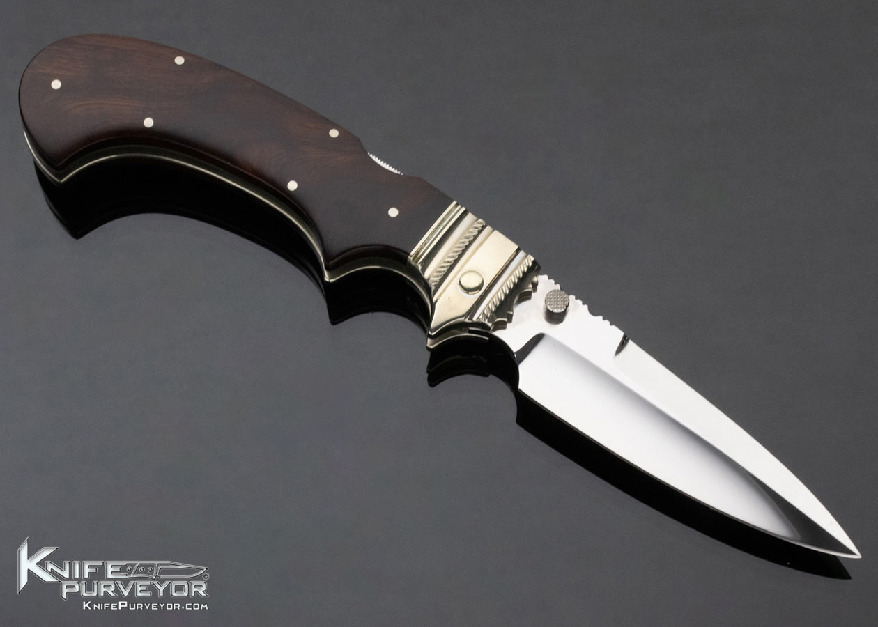 Phil Boguszewski Custom Knife Dessert Ironwood Front Lock Folder - Image 3