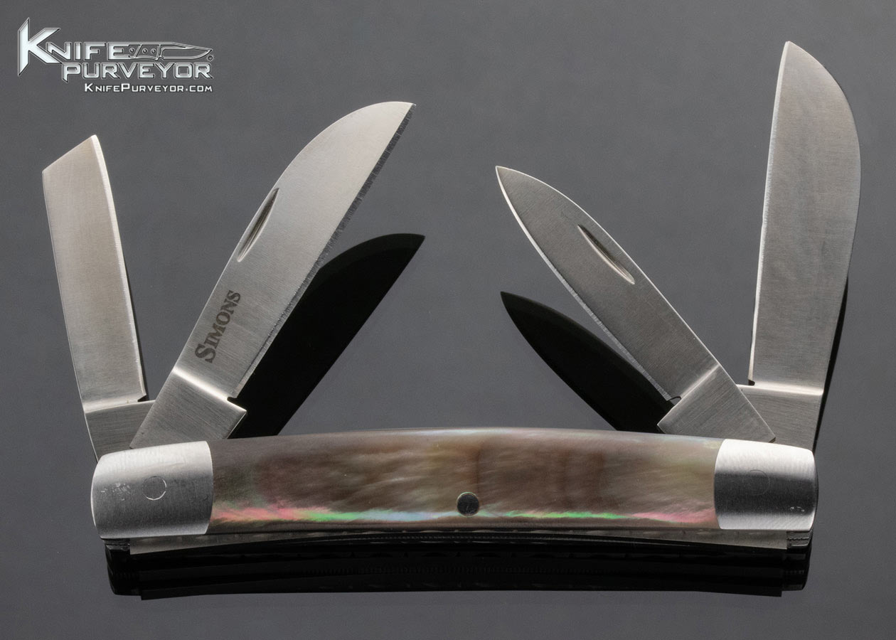 Simons Custom Knife 4 Blade Pearl Stockman 14123
