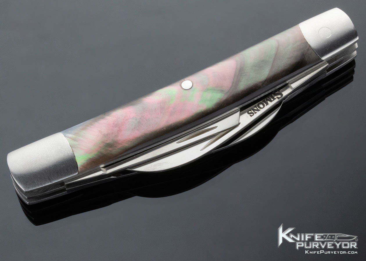 Bill Simons Custom Knife 4 Blade Pearl Stockman - Image 4