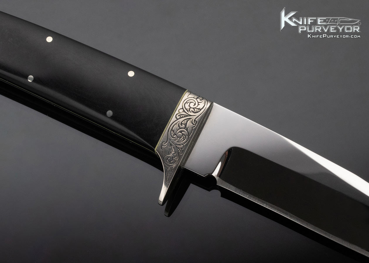 Stan Fujisaka Custom Knife Engraved Micarta Fixed Blade - Image 4