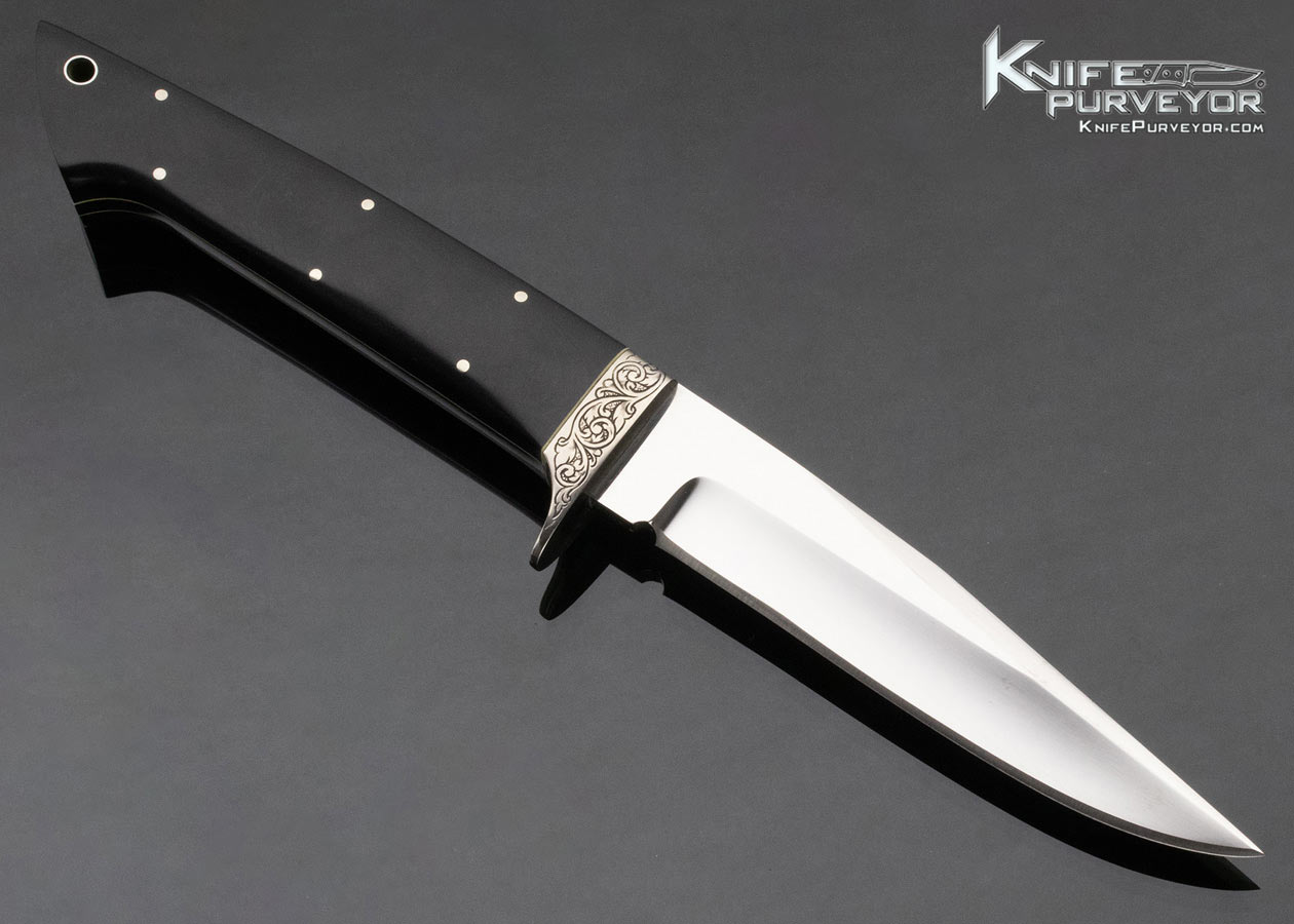 Stan Fujisaka Custom Knife Engraved Micarta Fixed Blade - Image 3