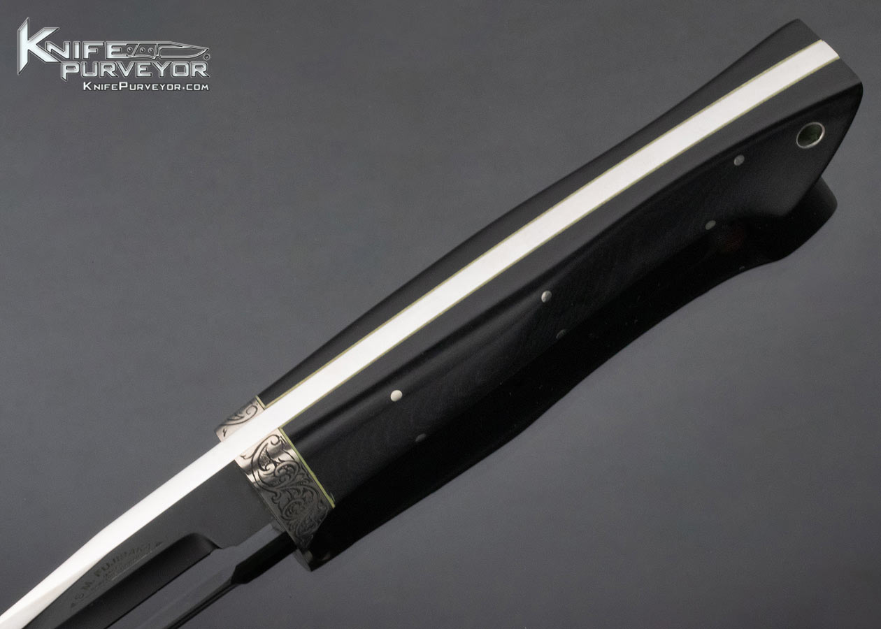 Stan Fujisaka Custom Knife Engraved Micarta Fixed Blade - Image 5