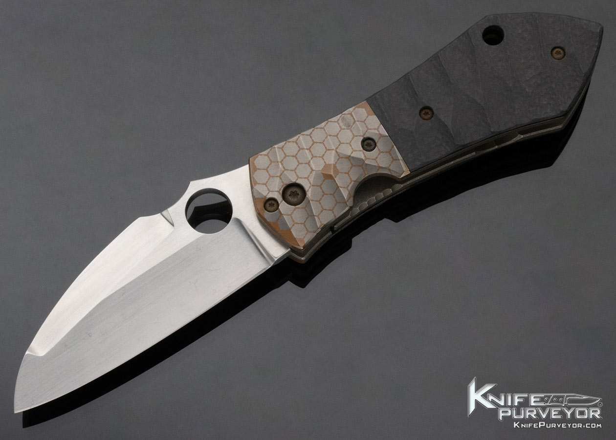 Jens Anso Custom Knife Carbon Fiber and Super Conductor Framelock 12566