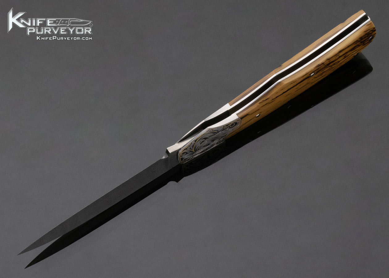 Tom Overeynder Custom Knife Mike Norris Damascus Ray Cover Jr