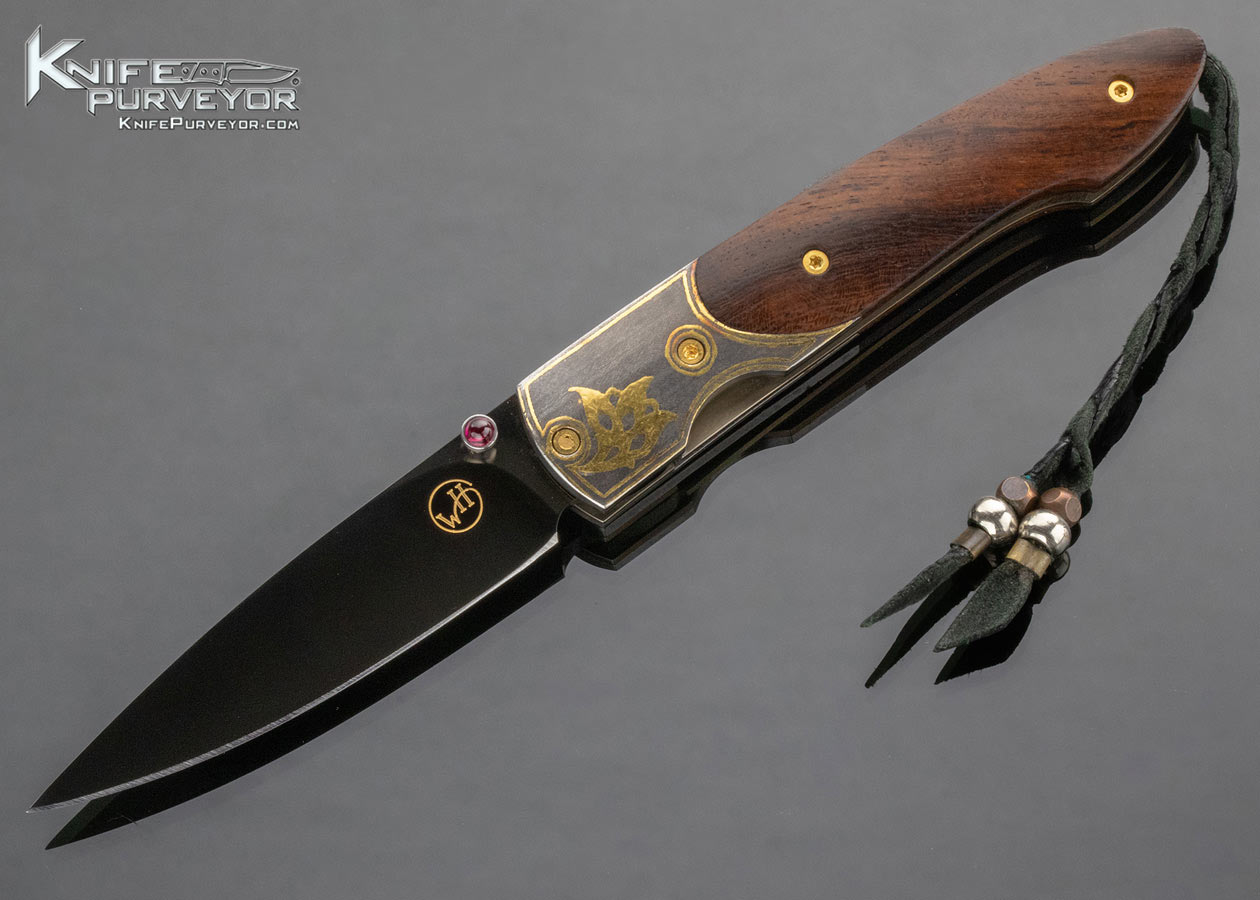 William Henry Custom Knife 66/100 Gold And Ruby Gemstone Linerlock 14115