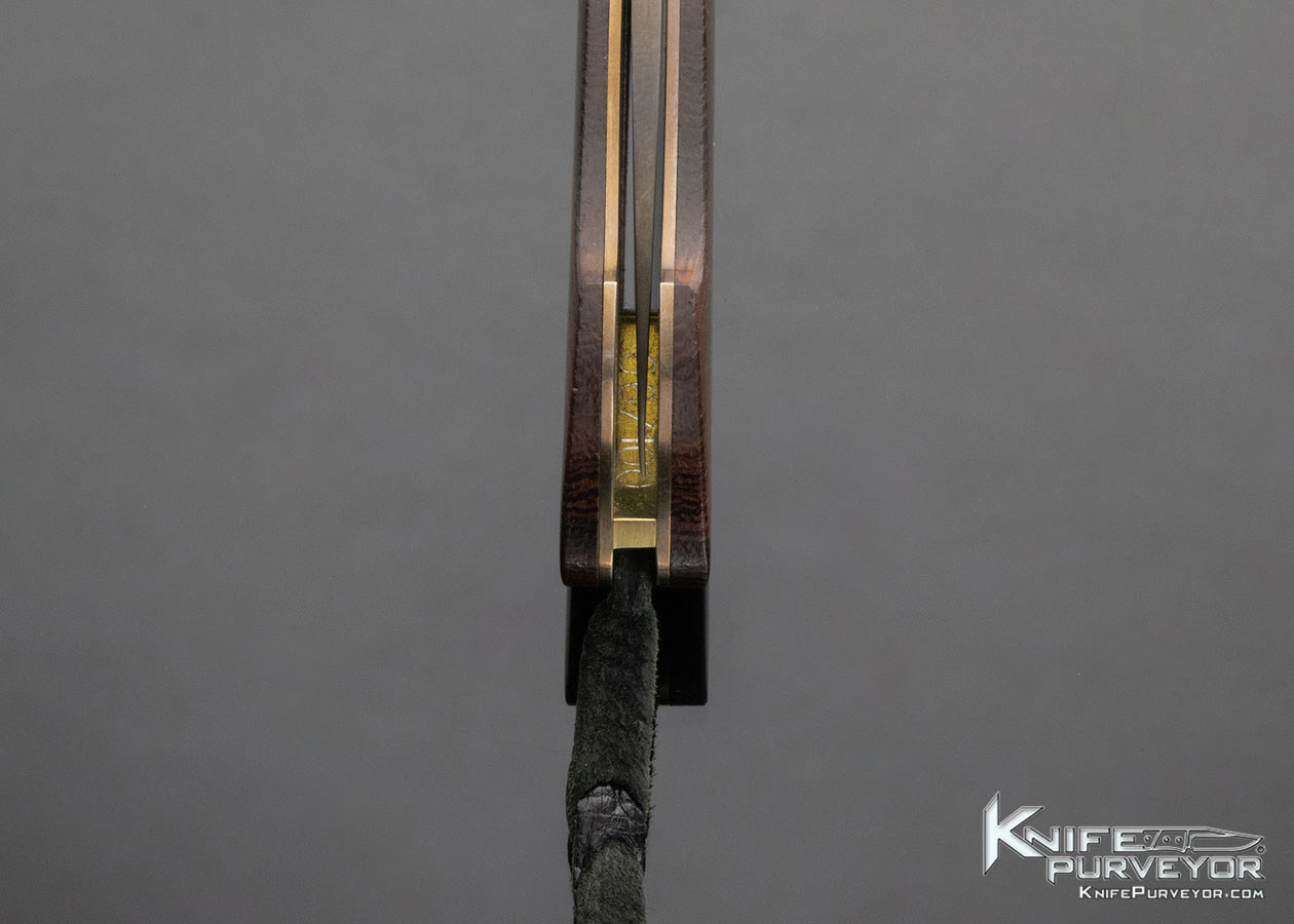 William Henry Custom Knife B10 66/100 24k Gold Koftgari Gold Desert Ironwood Linerlock - Image 8