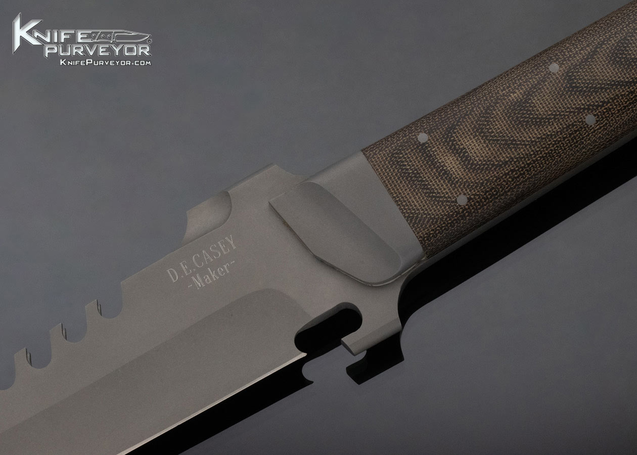 D. E. Casey Custom Knife Micarta and Bead Blasted Tactical Fixed Blade - Image 2