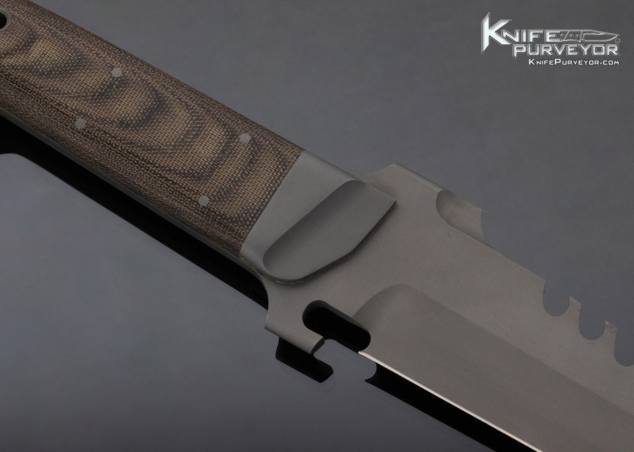 D. E. Casey Custom Knife Micarta and Bead Blasted Tactical Fixed Blade - Image 4