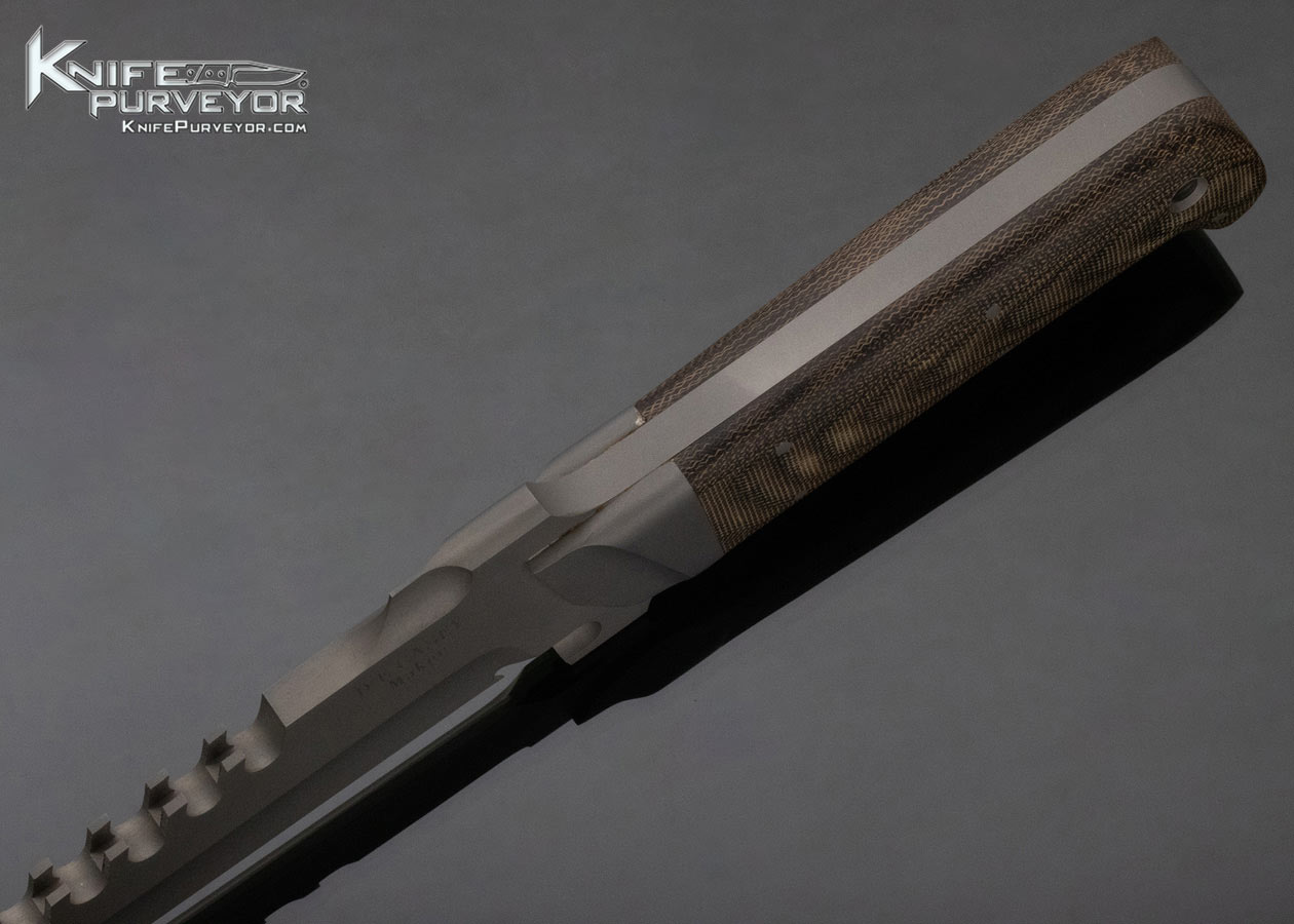 D. E. Casey Custom Knife Micarta and Bead Blasted Tactical Fixed Blade - Image 5