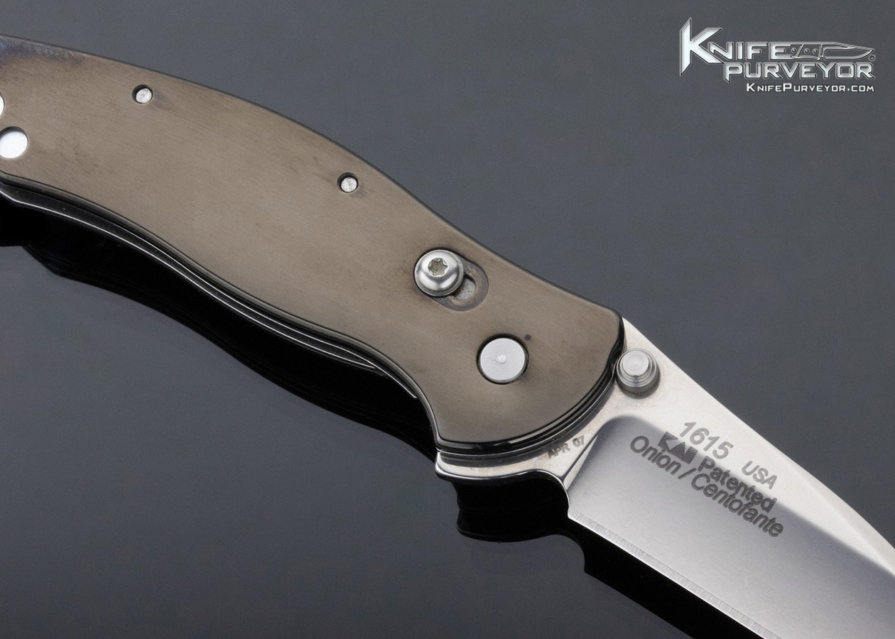 Ken Onion Kershaw 1615 Frank Centofante Blued Steel with Pearl Inlays Assisted Opening Linerlock - Image 4