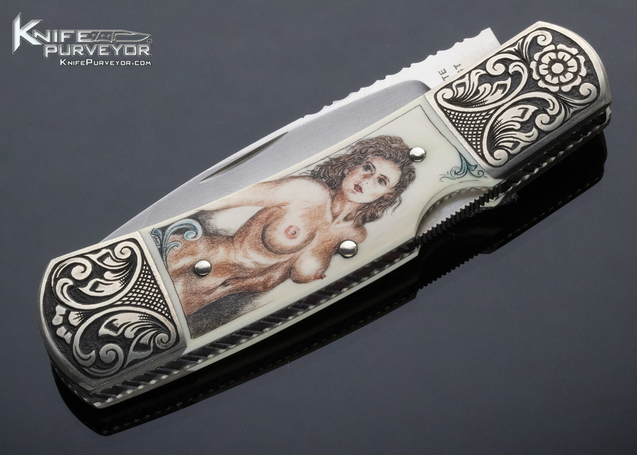 Harvey McBurnette Custom Knife Sandra Brady Scrimmed Mammoth Mid
