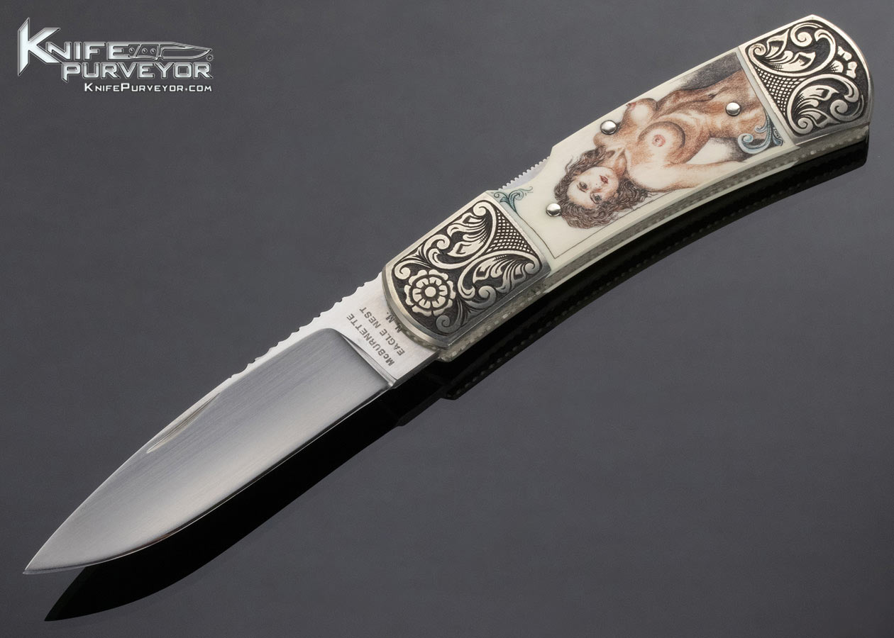 Harvey McBurnette Custom Knife Sandra Brady Scrimmed Mammoth Mid