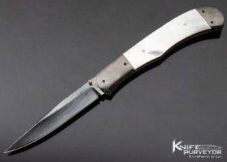John W. Smith Custom Knife Mother of Pearl & Damascus Linerlock 11836