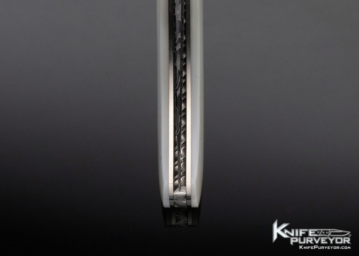 John W. Smith Custom Knife Mother of Pearl and Damasteel Damascus Linerlock - Image 8