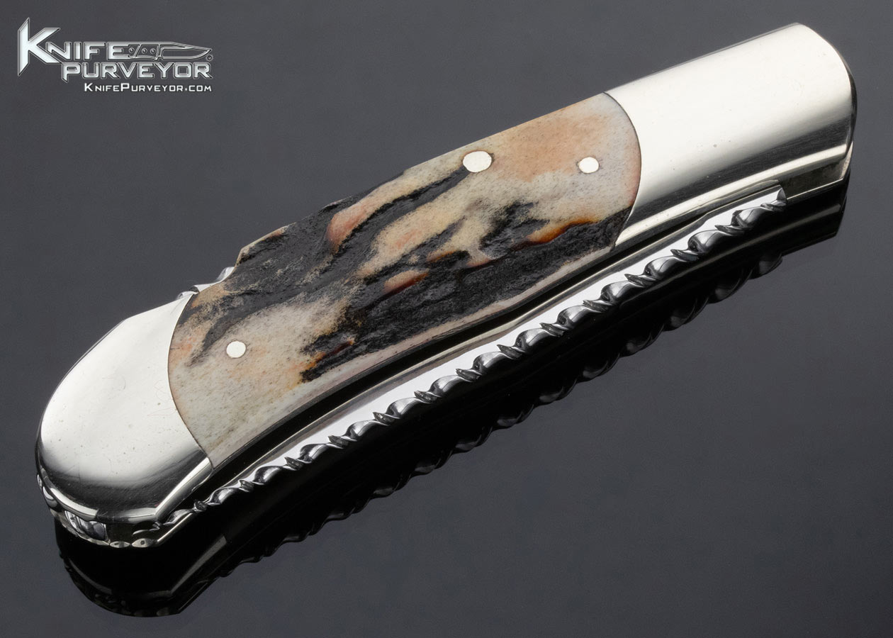 Ken Steigerwalt Custom Knife Stag and Nickel Silver Lockback - Image 8