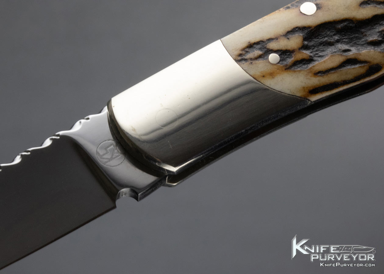 Ken Steigerwalt Custom Knife Stag and Nickel Silver Lockback - Image 3