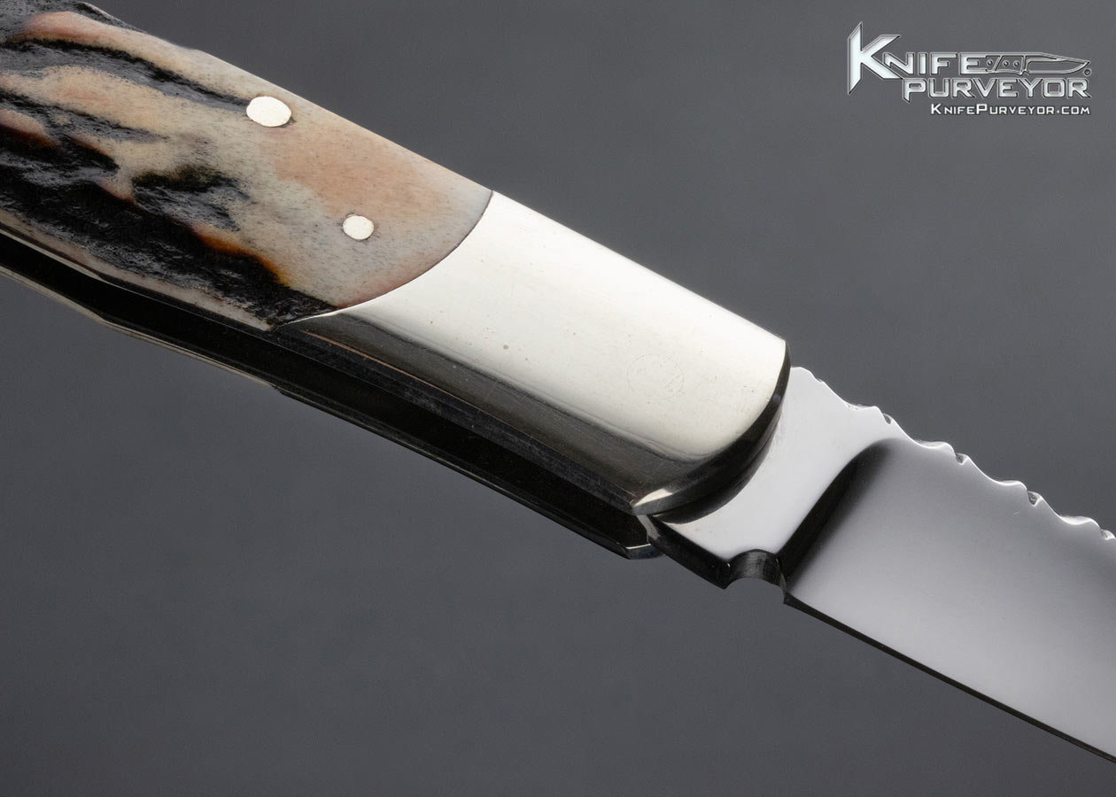 Ken Steigerwalt Custom Knife Stag and Nickel Silver Lockback - Image 5