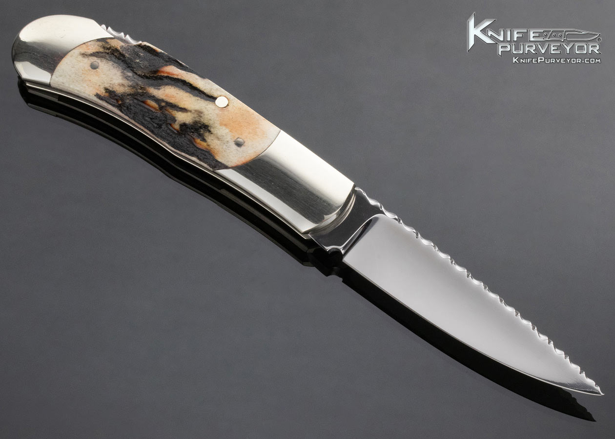 Ken Steigerwalt Custom Knife Stag and Nickel Silver Lockback - Image 4