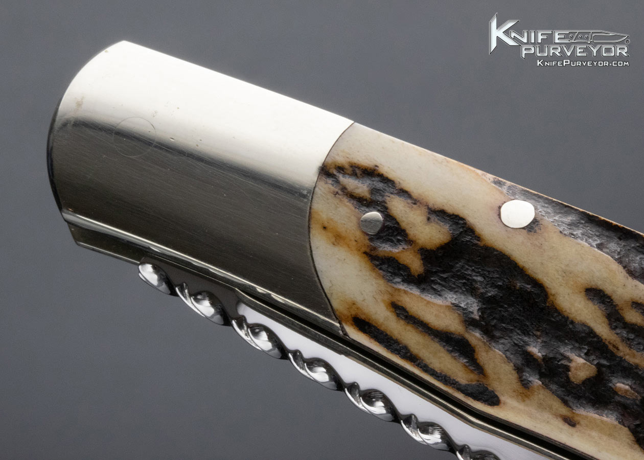 Ken Steigerwalt Custom Knife Stag and Nickel Silver Lockback - Image 7